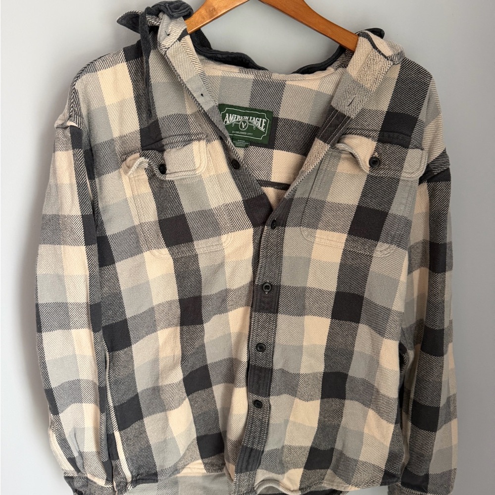Vintage American Eagle Hooded Flannel